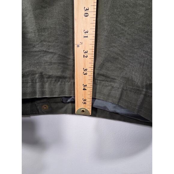 LL Bean Jacket Green Barn Field Coat Corduroy Collar Flannel Lined Men's L T - Picture 10 of 10